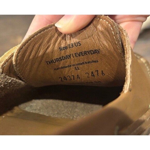 Thursday Boot Company Leather Boat Shoes Loafers Tan Moc Toe US 13 EU 47 Lace Up main image 10